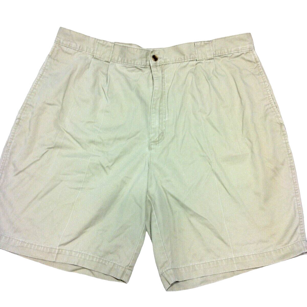 Vintage Bugle Boys Men's 40 Beige Shorts Pleated Casual Pockets High Rise